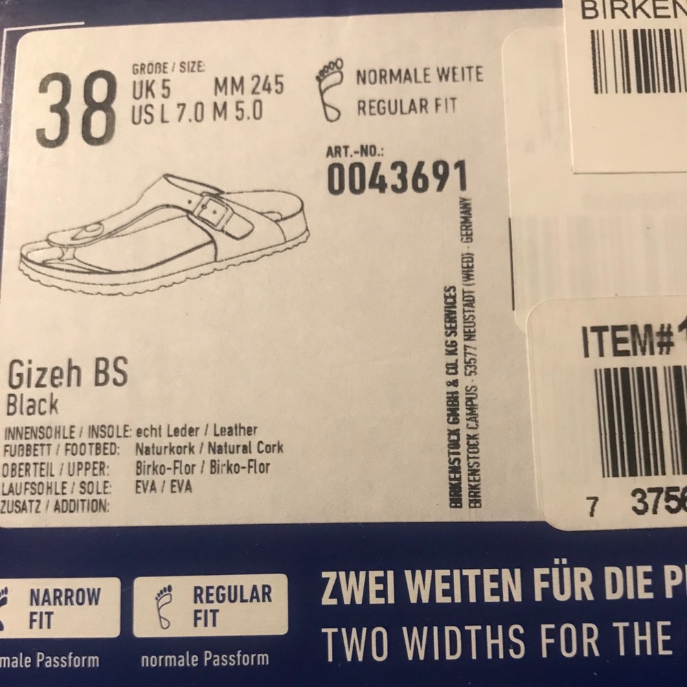 NWT Birkenstock Black Gizeh Sandals - Picture 5 of 7